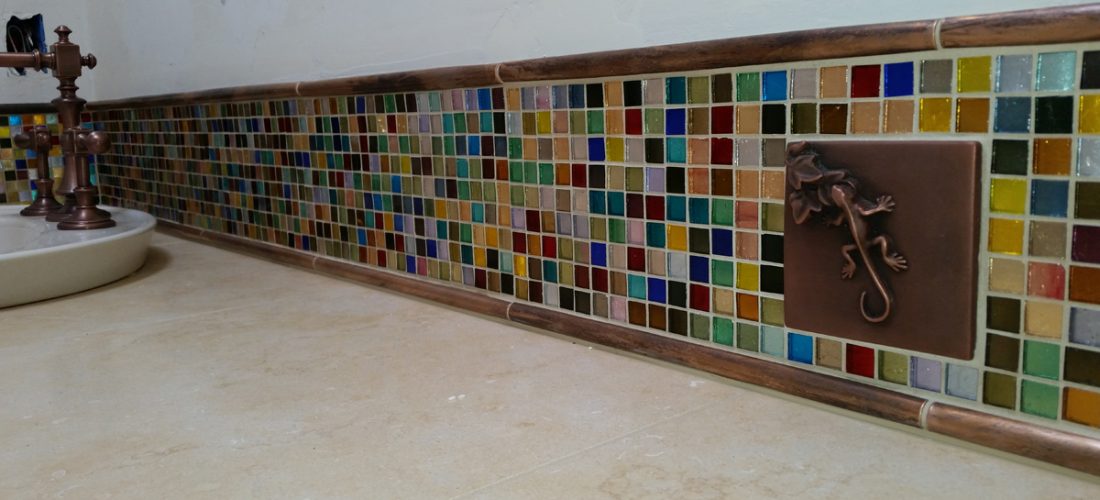 mosaic-glass-tile-backsplash,-metal-tile,-tucson