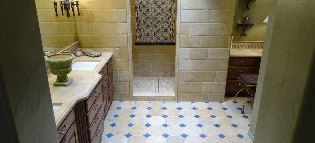 octagon-and-dot-tile-floor,-limestone-tile,-tucson